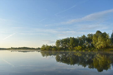 big river quiet summer morning