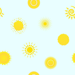 Seamless pattern with creative suns
