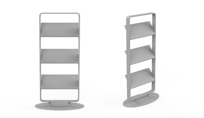 Display stand, retail display stand for product , display stands isolated on white background. 3d illustration