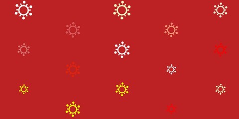 Light Orange vector backdrop with virus symbols.