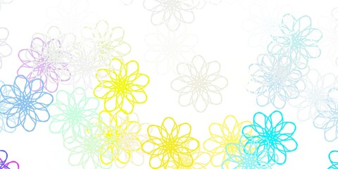Light Multicolor vector doodle texture with flowers.
