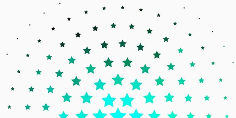 Light Green vector layout with bright stars. Colorful illustration with abstract gradient stars. Best design for your ad, poster, banner.