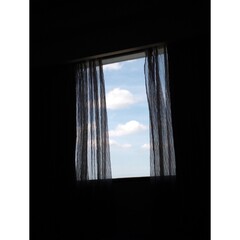 Bedroom, Window, Clouds