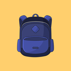 opened backpack school bag vector cartoon illustration