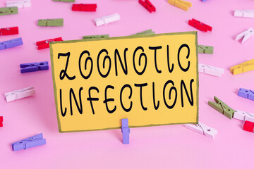 Word writing text Zoonotic Infection. Business photo showcasing communicable disease transmitted by...
