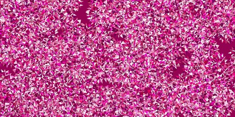 Light pink vector beautiful snowflakes backdrop with flowers.