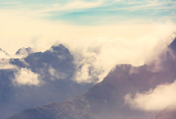 Obraz premium Fog in the mountains