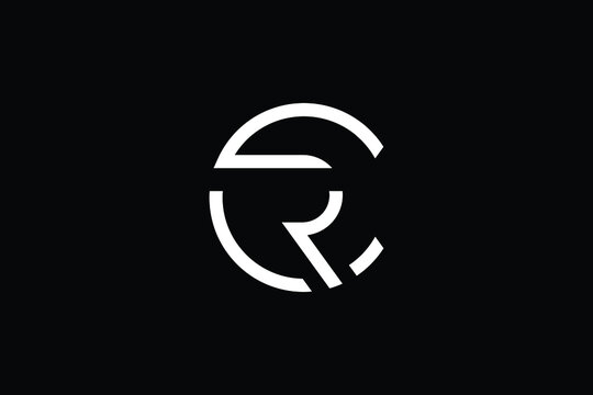 Minimal Innovative Initial CR logo and RC logo. Letter CR RC creative elegant Monogram. Premium Business logo icon. White color on black background
