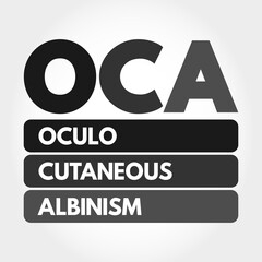 OCA - Oculo Cutaneous Albinism acronym, concept background