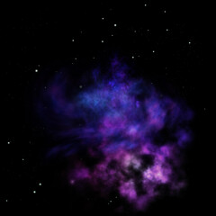 Distant flickering star array and cold cosmic nebula.