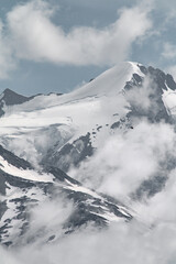 Fototapeta na wymiar Massif du Mont-Blanc depuis le col du Joly