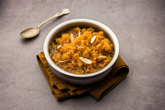 Moong Dal Halwa or Mung Daal Halva is an Indian sweet /&nbsp;dessert recipe, garnished with dry fruits