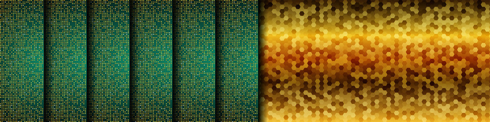 Dark green abstract background with overlap layers. luxury design concept with golden glitters dots element decoration