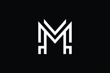 Minimal Innovative Initial M logo and MM logo. Letter M MM creative elegant Monogram. Premium Business logo icon. White color on black background