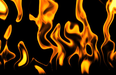 fireflames on black background 
