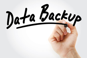 Data Backup text with marker, technology concept background