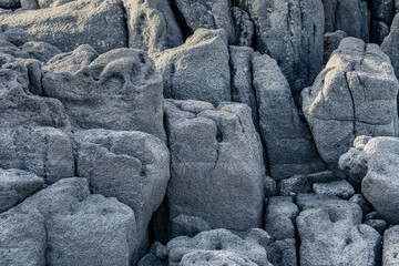 Lava rock formations shaped by the ocean