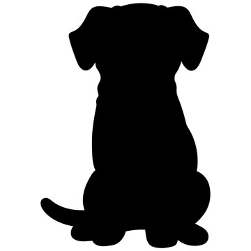 Silhouette of Labrador sitting front view