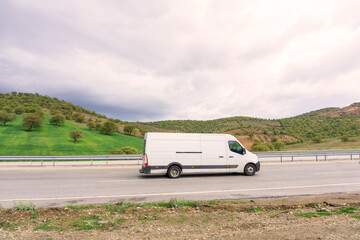 delivery van on the road