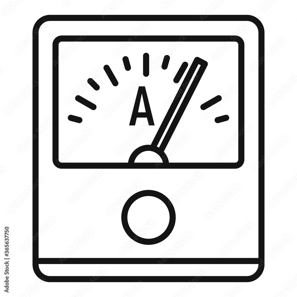 Poster ampere meter device icon. outline ampere meter device vector icon for web design isolated on white b