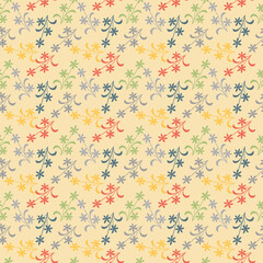 seamless floral pattern with stem and leaves. beautiful art deco pattern.