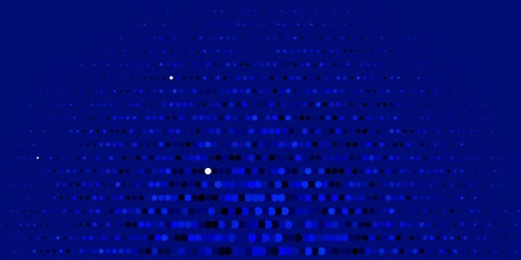 Dark BLUE vector backdrop with dots. Abstract decorative design in gradient style with bubbles. Pattern for booklets, leaflets.