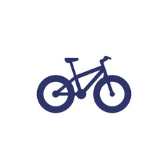 Fototapeta premium Fat-bike icon, snow bicycle on white