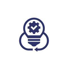 Implementation, execute idea icon on white