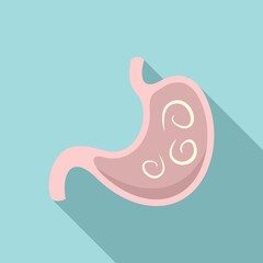 Stomach parasite icon. Flat illustration of stomach parasite vector icon for web design