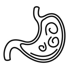 Stomach parasite icon. Outline stomach parasite vector icon for web design isolated on white background