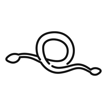 Tapeworm icon. Outline tapeworm vector icon for web design isolated on white background