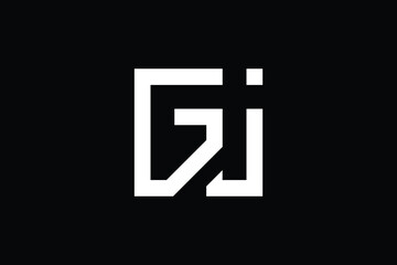 Minimal Innovative Initial GJ logo and JG logo. Letter GJ JG creative elegant Monogram. Premium Business logo icon. White color on black background