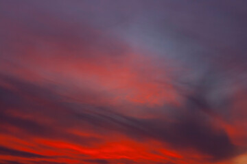 dark sunset on a red sky