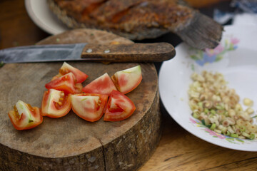 Thai food ingredients Spicy boiled, spicy salad ,To pounding mortar