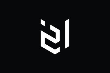 Fototapeta premium Minimal Innovative Initial UZ logo and ZU logo. Letter UZ ZU creative elegant Monogram. Premium Business logo icon. White color on black background