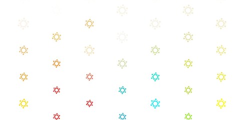 Light Blue, Yellow vector backdrop with virus symbols.