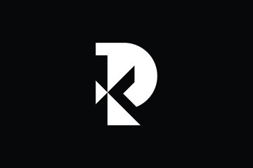 Fototapeta premium Minimal Innovative Initial RK logo and KR logo. Letter PK LOGO AND KP LOGO creative elegant Monogram. Premium Business logo icon. White color on black background