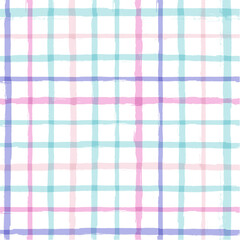 Gingham seamless pattern. watercolor strokes texture for textile: shirts, plaid, tablecloths, clothes, blankets, paper, makeup. vector checkered summer print