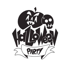 Halloween party poster or greeting card