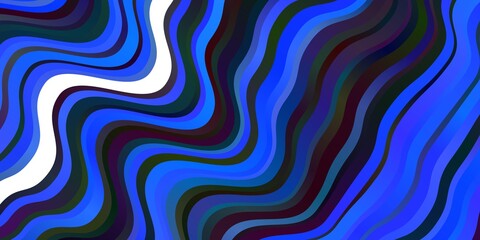 Fototapeta premium Dark BLUE vector pattern with wry lines.