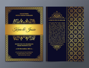 Naklejka premium Luxury Invitation card vector design vintage style