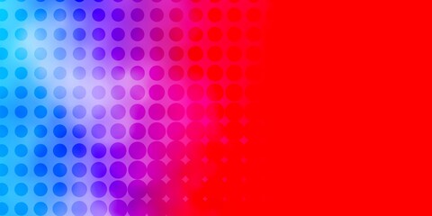 Light Blue, Red vector texture with disks. Abstract decorative design in gradient style with bubbles. New template for a brand book.