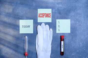 Word writing text Acceptance. Business photo showcasing when you agree to take something officially...