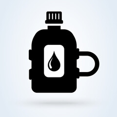 Obraz premium Army water canteen icon illustration in flat design style. Water container, flask symbol.