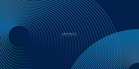 Blue template for science and technology presentation. Blue circle lines style background.