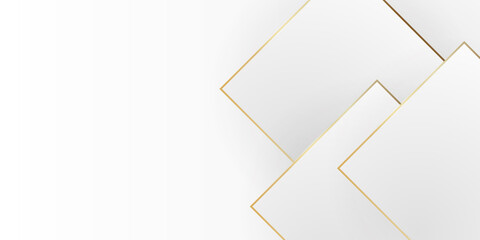 Modern white gold lines abstract web banner background creative design