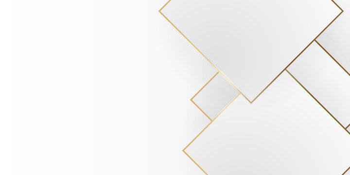 Modern white gold lines abstract web banner background creative design