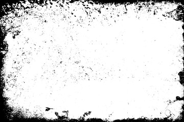 Grunge background black and white. Texture of chips, cracks, scratches, scuffs, dust, dirt. Dark monochrome surface. Old vintage vector pattern.