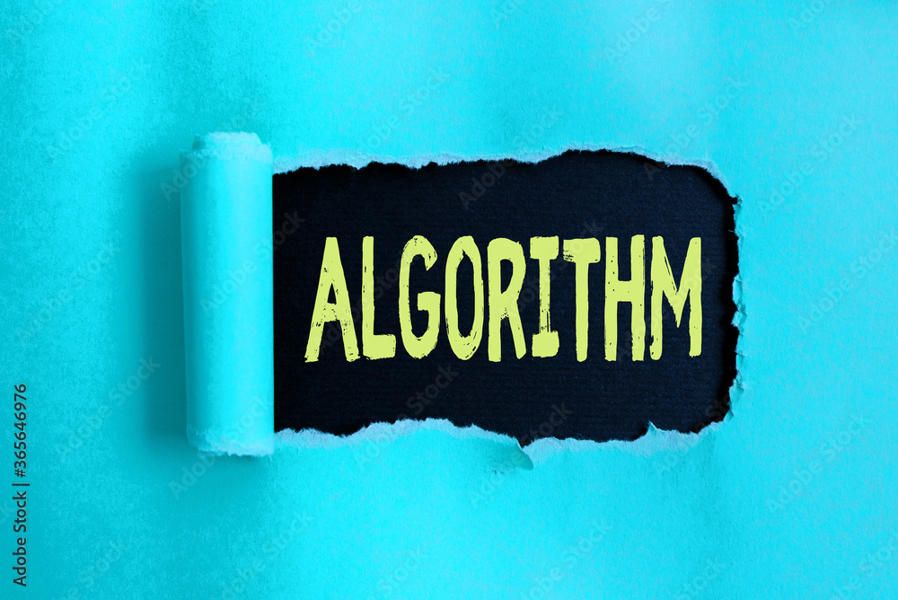 Poster word writing text algorithm. business photo showcasing a method or set of rules for calculations or 