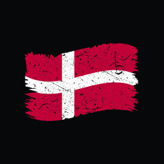 Denmark Grunged Distress Flag Vector